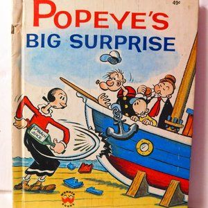 Vintage POPEYE'S BIG SURPRISE Book 1974 Wonder Books